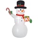 image 6 of Outsunny 6FT Inflatable Snowman with Candy Cane and Gift Box for Party
