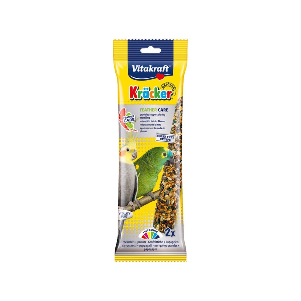 Vitakraft Kracker Feathercare Cockatiel/Parrot Sticks 2Pk (Pack of 5)
