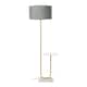 image 4 of ValueLights Tavel Brushed Gold Floor Lamp Grey Shade and Bulb