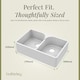 image 8 of 795mm - Double Bowl Fireclay Butler Kitchen Sink - Stepped Weir, Classic Tap  & Waste