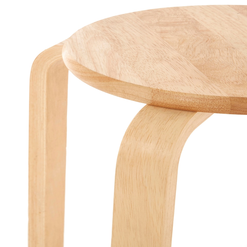 image 1 of Maison by Premier Rustic Tropical Hevea Wood Stacking Stool, Stackable Kitchen Stool For Breakfast, Durable Counter Stool