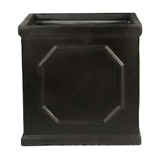 Faux Lead Chelsea Box Square Dark Grey Light Stone Garden Planter W55 H55 L55 cm, 166 ltrs Cap.