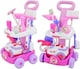 image 4 of Housekeeping Cleaning Trolley Playset with Working Vacuum & Accessories - Kids Role Play Cleaning Set