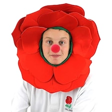 Pack of 1 English Rose Hat & Red Nose Red | One Size