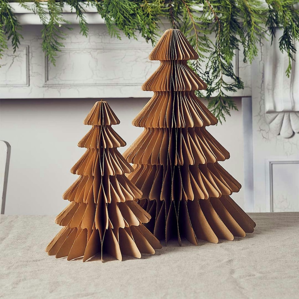 image 1 of Christmas Tree Glitter Edge Honeycomb - Pack of 2