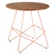 image 2 of Interiors by Premier Pink Metal and Elm Wood Round Table, Versatile Coffee Table for Home and Office, Round Outdoor Dining Table