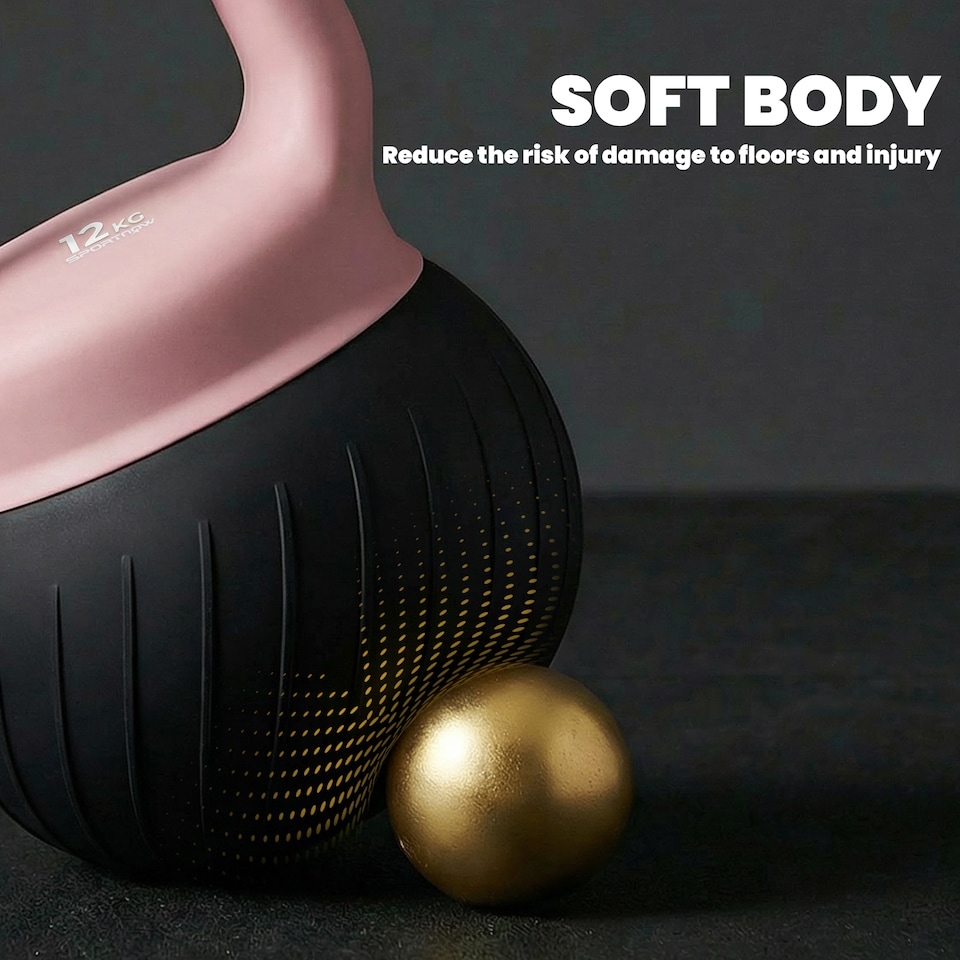 image 1 of SPORTNOW Soft Kettlebell, 12kg Kettle Bell with Anti-Slip Grip for Home Gym | Brown | Coffee | 12