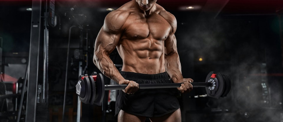 image 1 of Strongology ELEMENT19 Home Fitness Black and Red Adjustable Smart Barbell from 2kg up to 19kg Training Weights | Black | Red | Standard