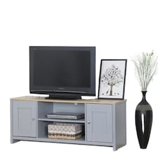 Large Wooden TV Unit in Grey