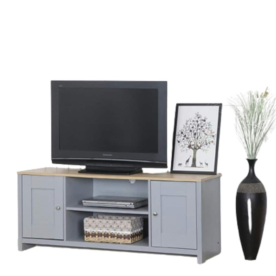 image 1 of Large Wooden TV Unit in Grey