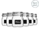 image 1 of Bormioli Rocco Lavagna Glass Storage Jars with Labels - 750ml - Pack of 6