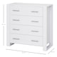 image 5 of HOMCOM Chest Of 4 Drawers Storage Cabinet Bedroom Clothes w Metal Handles Base Freestanding Unit Furnishing Living Room White
