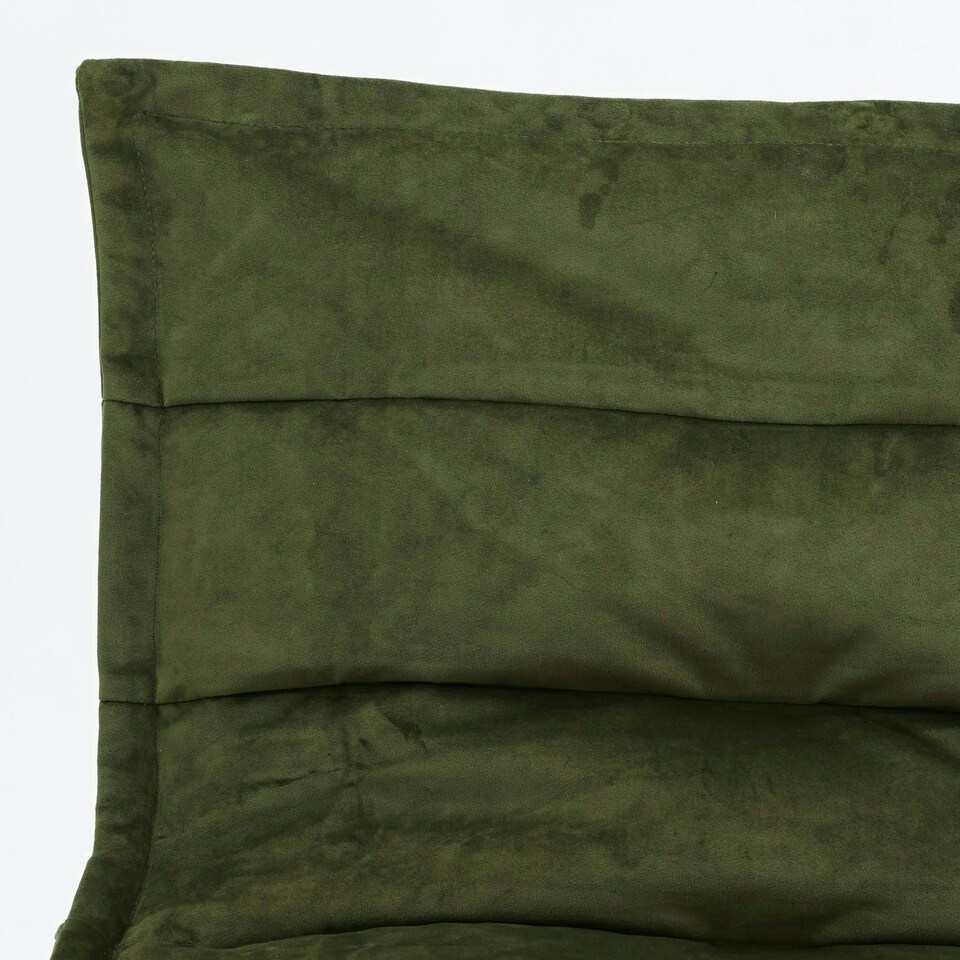 image 1 of icon Kota Velvet XL Bean Bag Sofa & Lounger Set Olive Green Bean Bag Chair Green