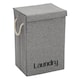 image 1 of Living and Home Laundry Hamper Clothes Storage with Lid & Handles- Grey