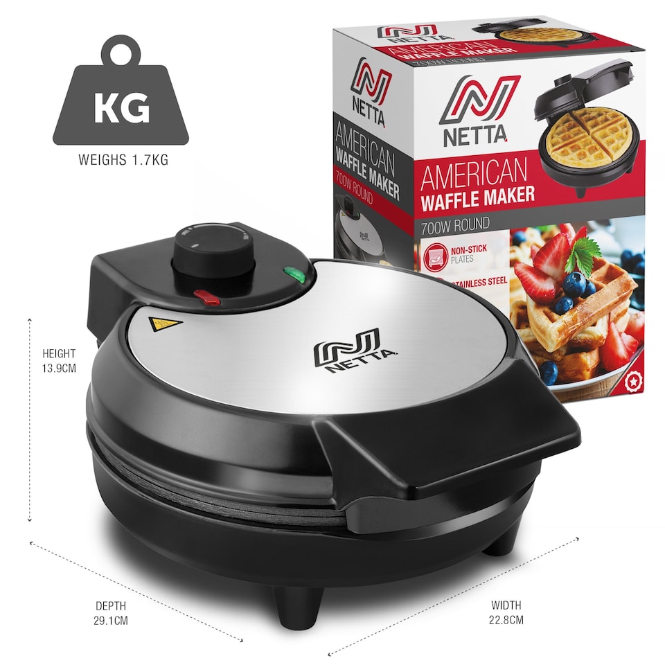 image 1 of NETTA 700W Non-Stick Waffle Maker
