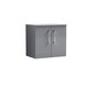 image 1 of Balterley Level Modern Bathroom Wall Hung 2-Door Vanity Unit with Laminate Worktop, Soft Close Doors | Grey | Satin Grey