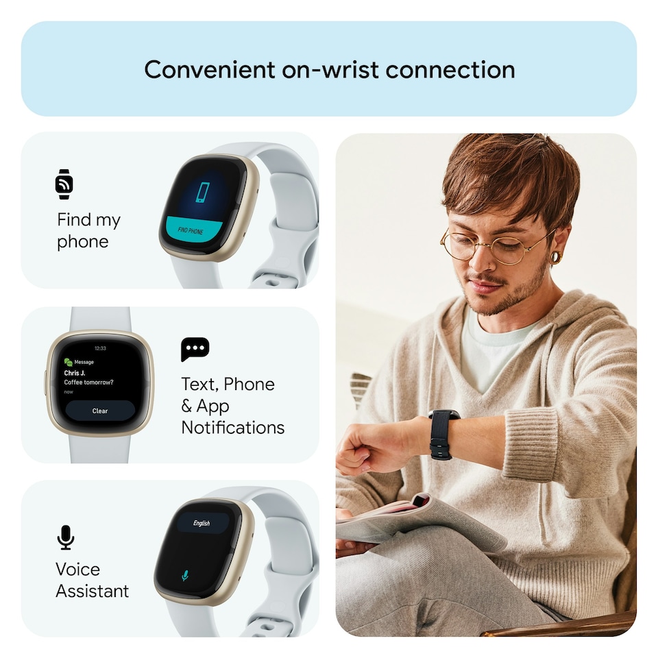 image 1 of Fitbit Sense 2 - Blue Mist / Soft Gold