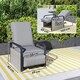 image 7 of Outsunny Rattan Garden Recliner Chair Sun Lounger w/ Side Tray Grey