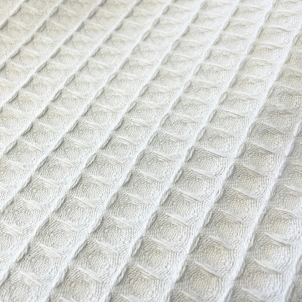 image 1 of Waffle Throw Blanket 225 x 250cm - White