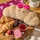 image 3 of OHS Sweetie Pie Filled Novelty Scatter Cushion Soft Fleece Toy Pillow | Brown | Chloé the Bow Croissant