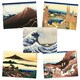 image 1 of Pack of 5 Hokusai Views Mount Fuji Dawn Isawa Japanese Woodblock Home Decor Wall Art Poster 12x16 Inch
