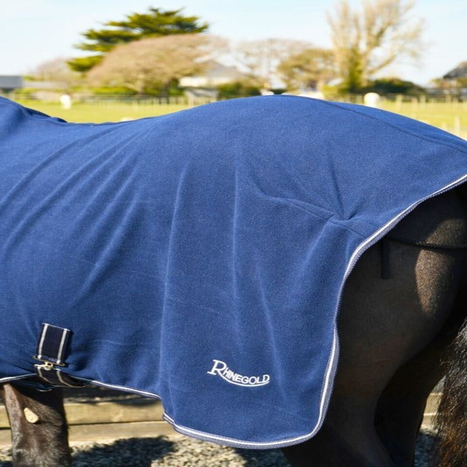 image 1 of Rhinegold Fleece Horsewalker/Lunge Rug Blue | Size: 7ft 0
Colour: Navy