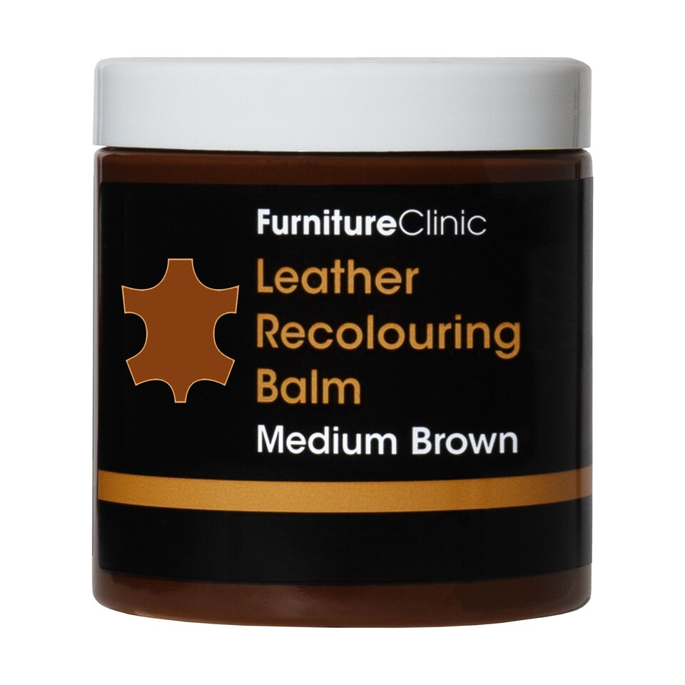 image 1 of Furniture Clinic Leather Recolouring Balm (Medium Brown) - Colour Restorer for Sofas, Chairs, Car Seats & More - Covers Scratches, Scuffs & Fading - 16 Shades Available