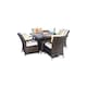 image 2 of Arizona Fire Pit 4 Seater Square Rattan Dining Set | Brown | Brown