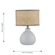 image 8 of First Choice Lighting Set of 2 Tuscan White Ceramic Lamps with Natural Cane Shade White | Brown