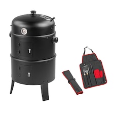 KCT 3 in 1 Upright BBQ Smoker - with Tool Set Outdoor Barbeque Cooking Grill