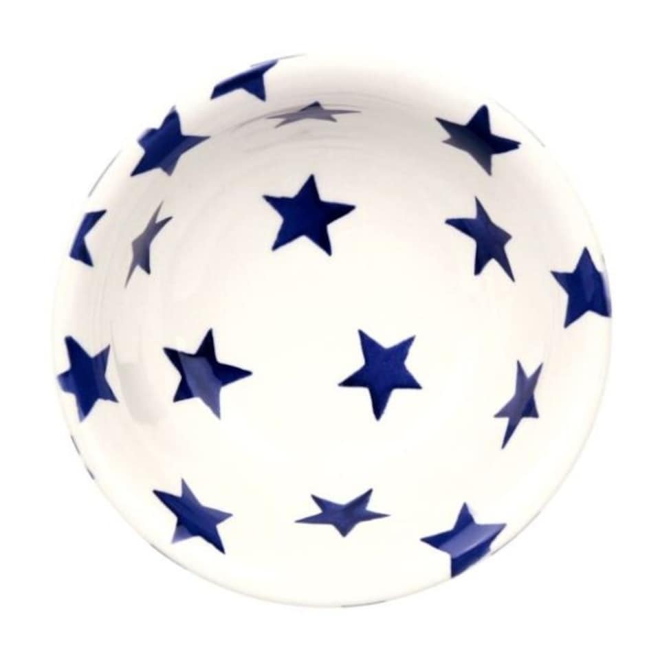 image 1 of Breakfast Bowl: 16cm Cereal Bowl Emma Bridgewater Blue Star, Ceramic White