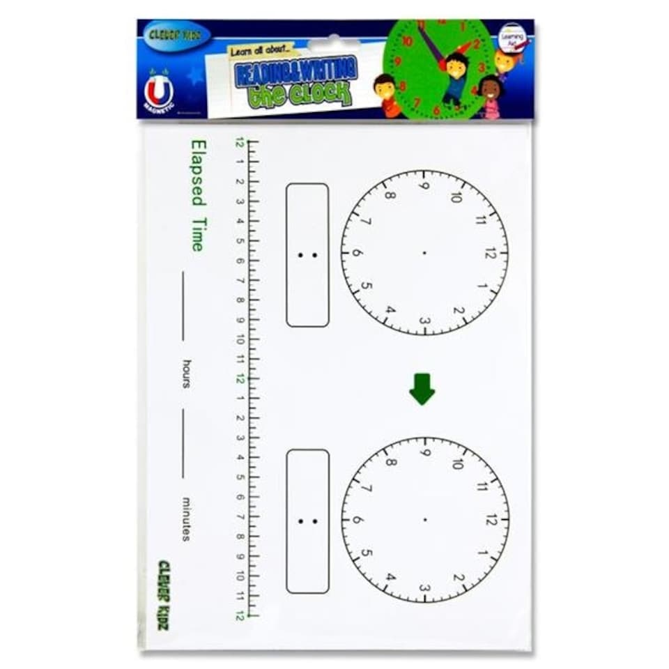 Whiteboard Clock by Clever Kidz