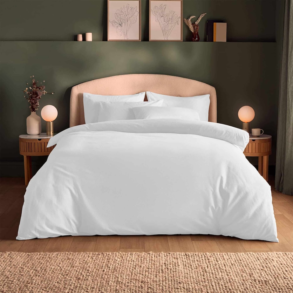 image 1 of Silentnight Brushed Cotton Duvet Cover Set, White