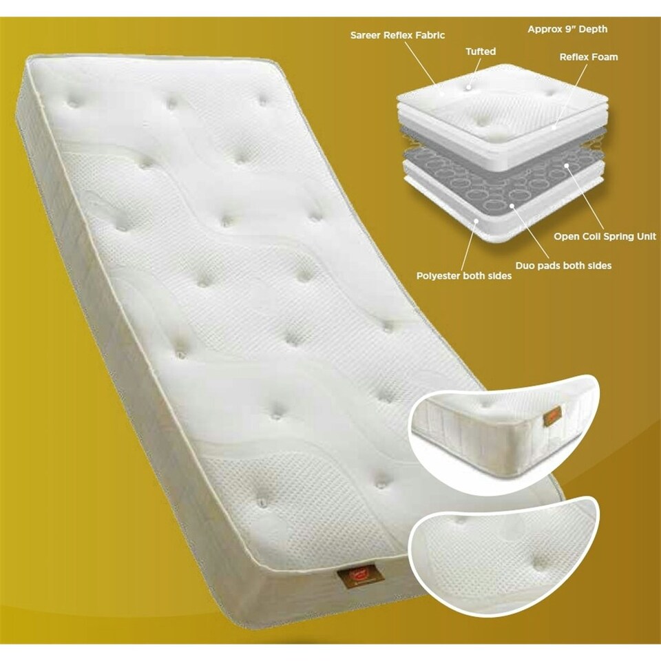 image 1 of 3ft Single Premium Reflex Plus Open Coil Mattress - (90cm)