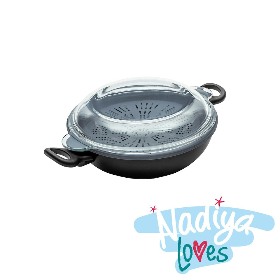 image 1 of Prestige Wok Pan with Silicone Insert 4 in 1 Non Stick Cookware Set - 26 cm