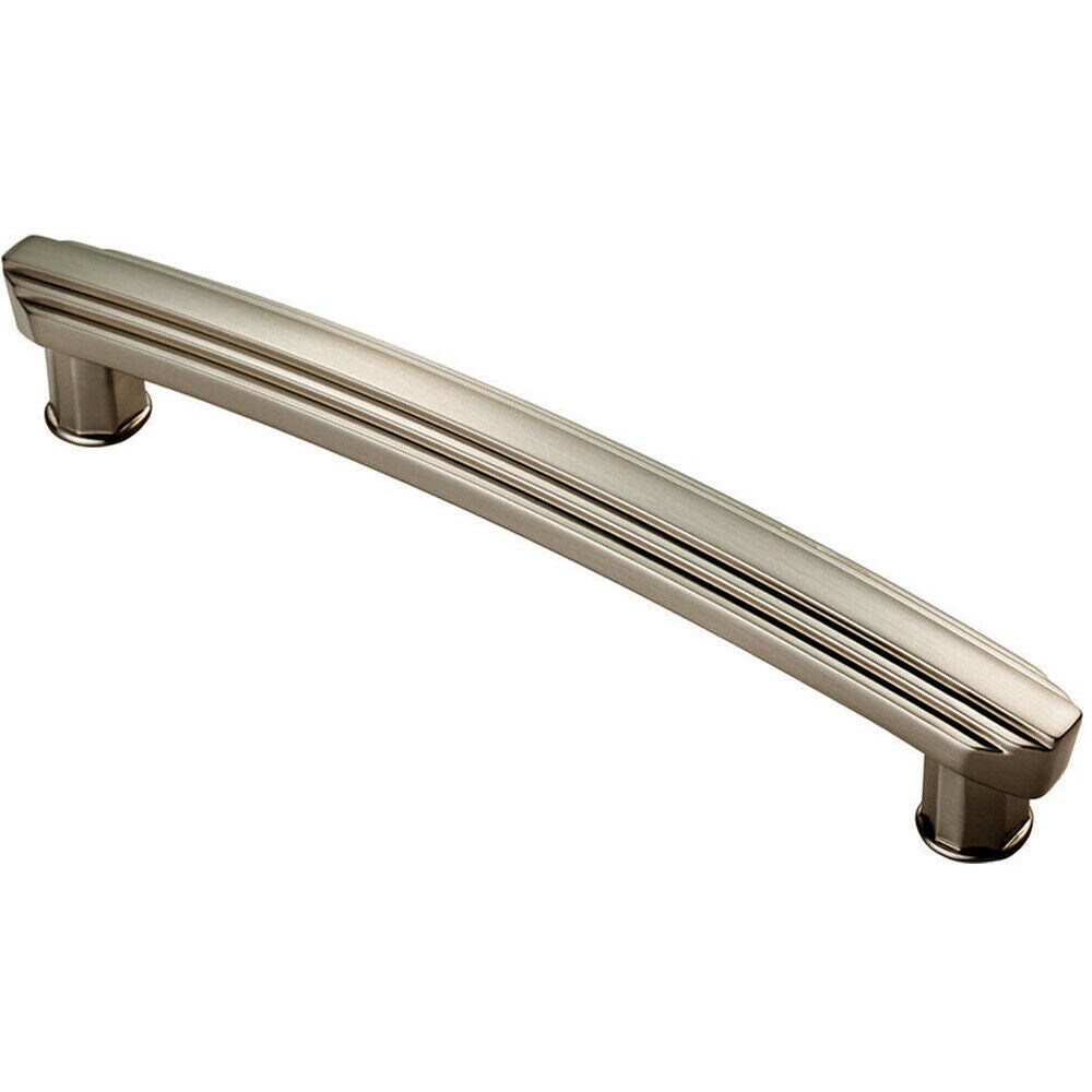 Loops Ridge Design Curved Cabinet Pull Handle 160mm Fixing Centres Satin Nickel in Metallics