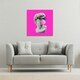 image 2 of Plaster statue,  David's head in pixel glasses (Canvas Print)