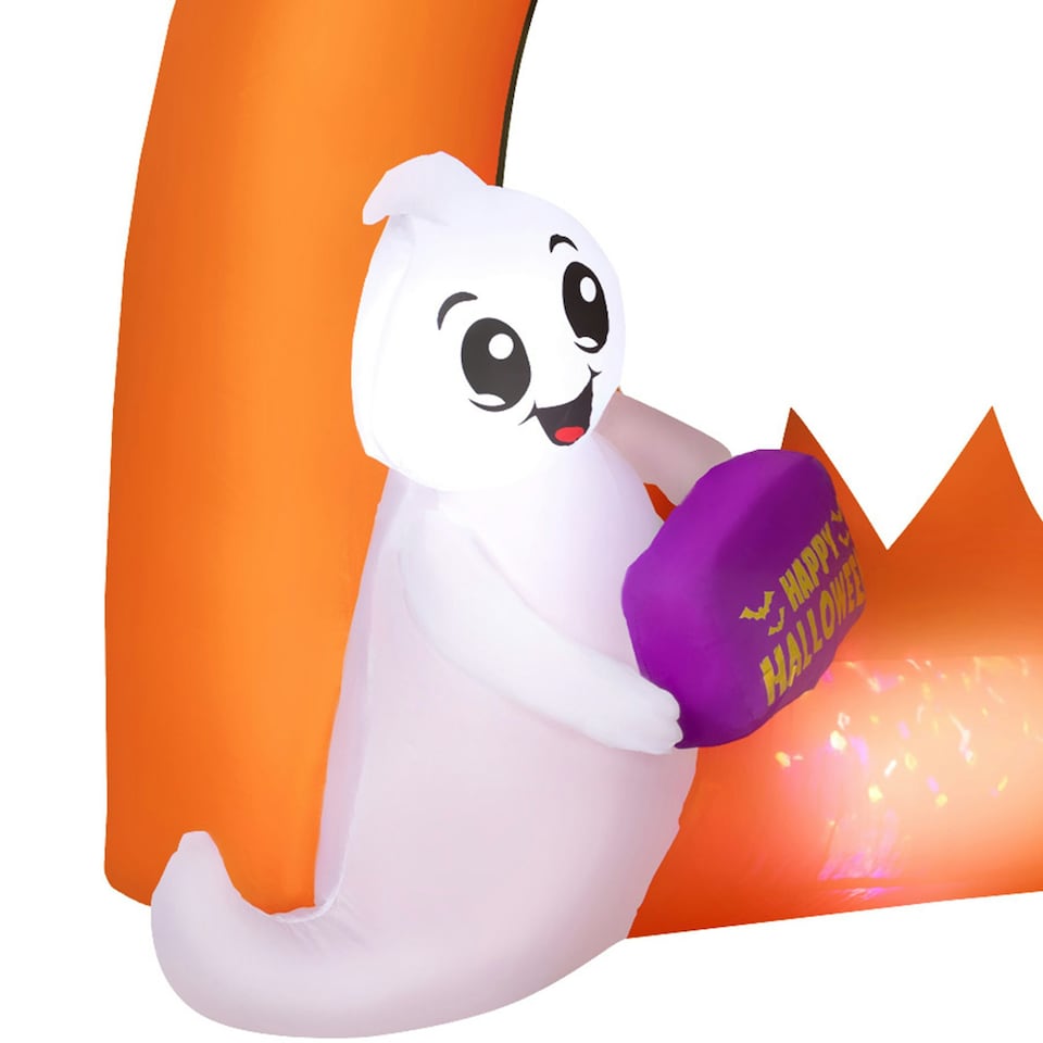image 1 of Outsunny 4.9FT Tall Halloween Inflatable Pumpkin Archway w/ Cute Ghost