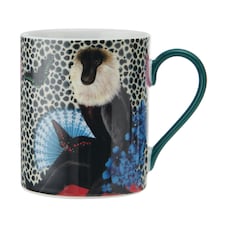 Mikasa x Sarah Arnett Porcelain Mug, 350ml, Monkey Print Multi