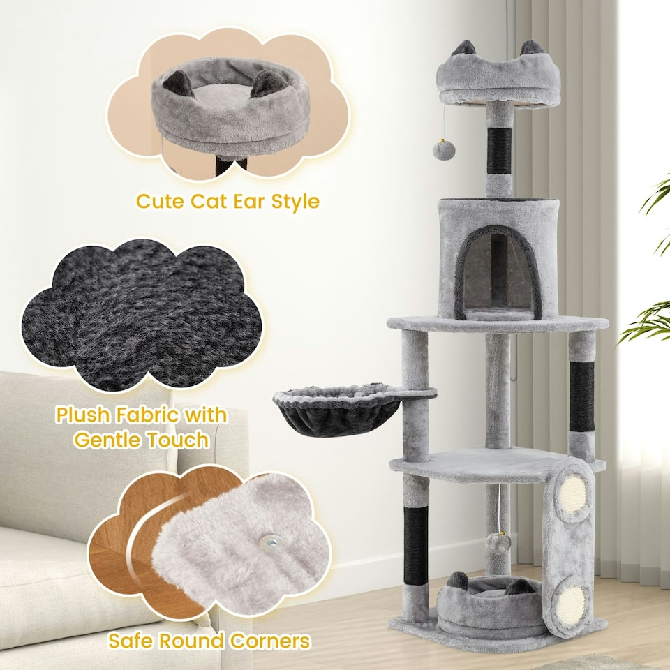 image 1 of COSTWAY Multi-level Large Cat Tree with Sisal Scratching Posts