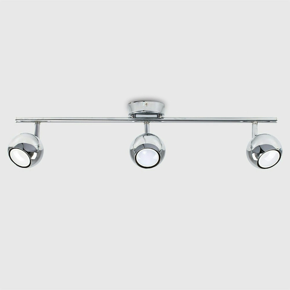 image 1 of ValueLights Mini Retro 3 Way Silver Eyeball Chrome Spotlight