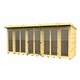 image 1 of 16ft x 7ft Pent Summer House (Full Height Window) - Wood - L214 x W474 x H201 cm Brown