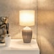 image 3 of ValueLights Carbone Grey Table Lamp with Grey Drum Shade