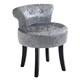 image 1 of HOMCOM Dressing Table Stool with Rubber Wood Legs, Ice Velvet Vanity Stool for Living Room Bedroom, Grey