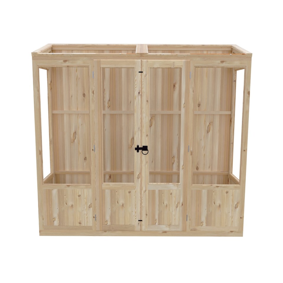 image 1 of Holme 7 x 2 Double Door Greenhouse - Timber - L59 x W210 x H200.7 cm