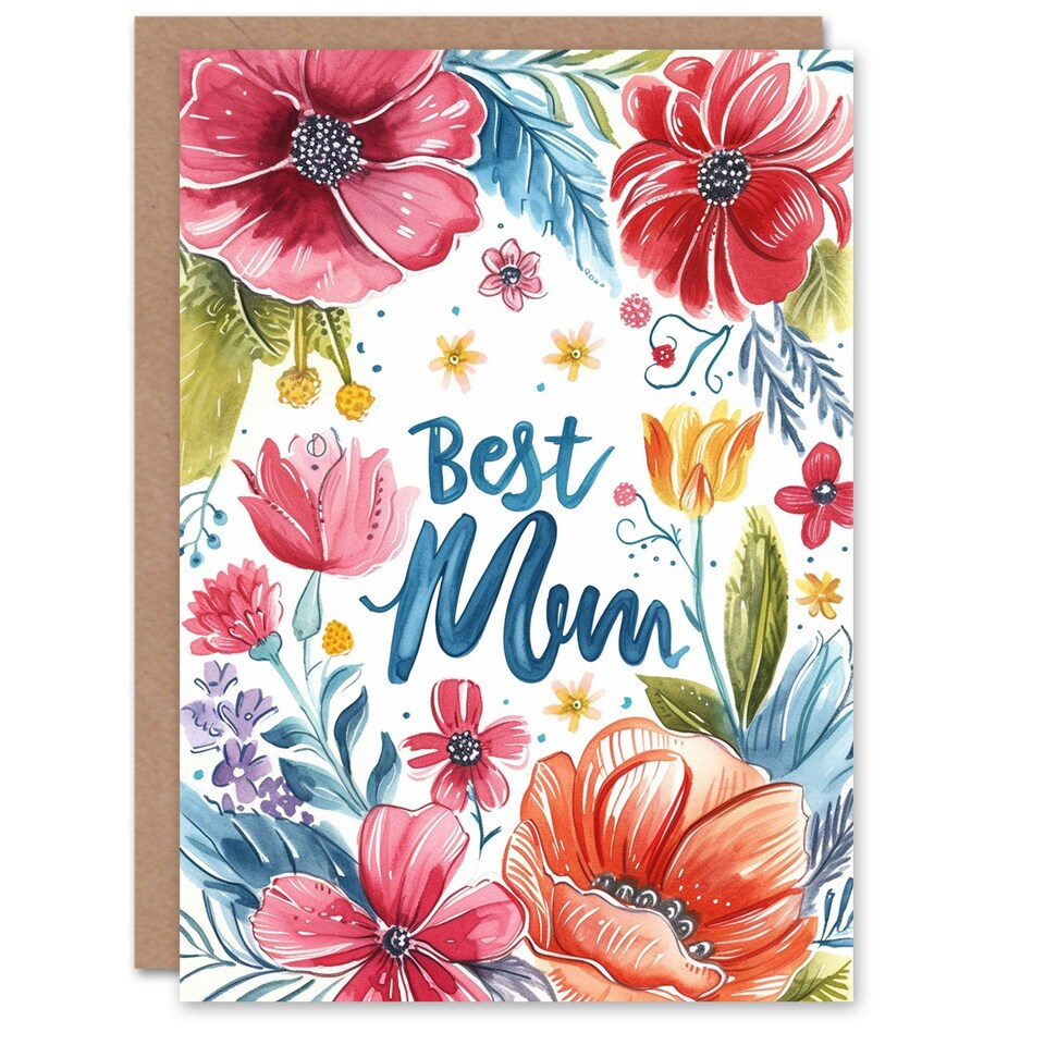 image 1 of Mothers Day Card Bright Spring Flower Design Mum Card