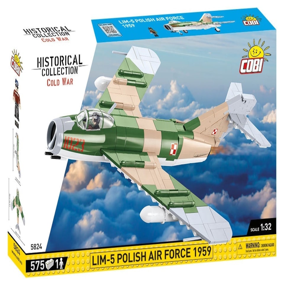 image 1 of LIM-5 Polish Air Force 1959 brick plane model - COBI 5824 - 575 bricks