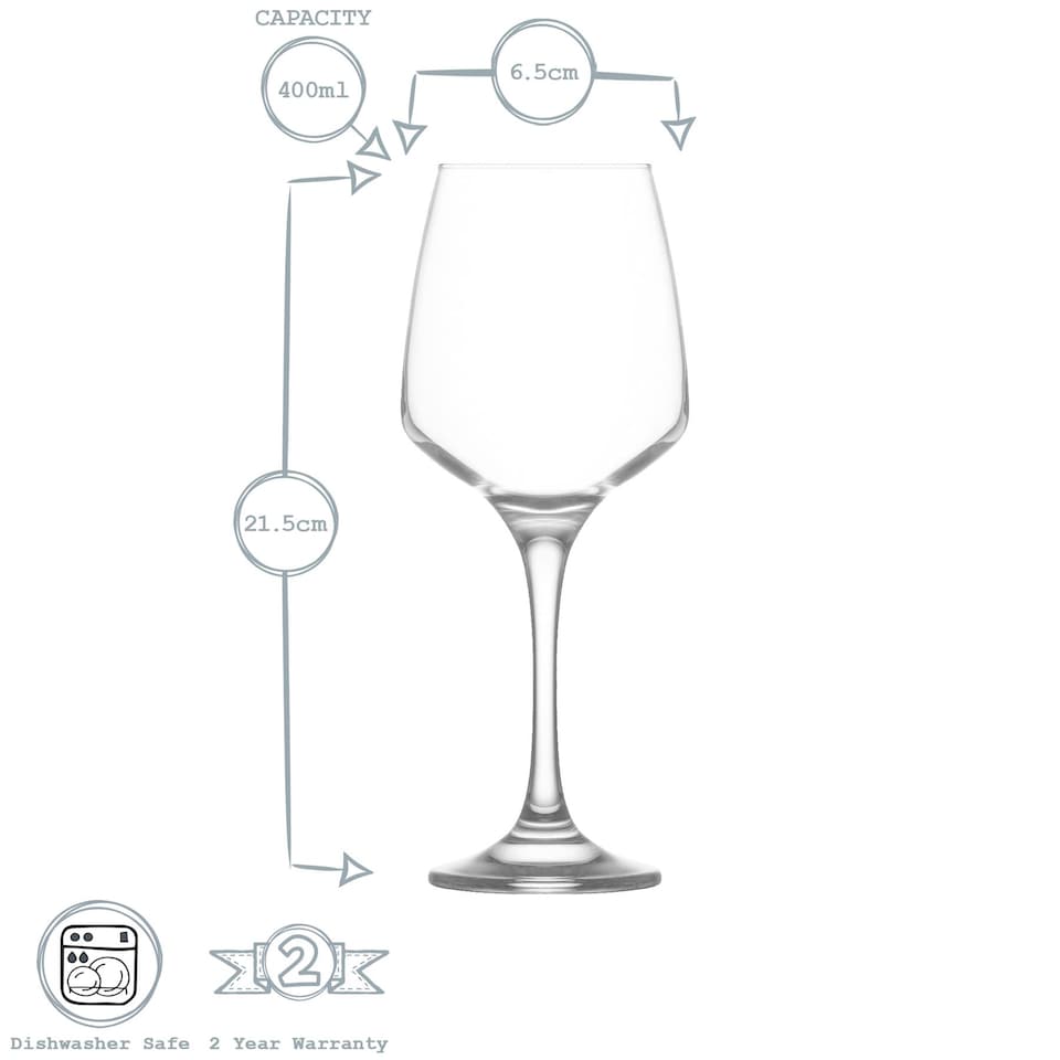 image 1 of LAV Lal Red Wine Glasses - 400ml - Clear - Pack of 12