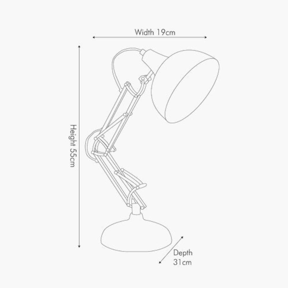 image 1 of Black Angled Task Table Lamp Study Desk Like