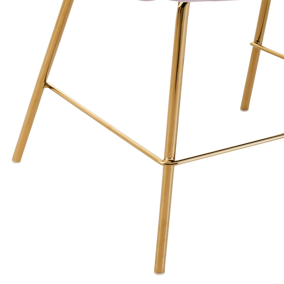 image 1 of Tamzin Pink Velvet Low Back Bar Chair Pink
